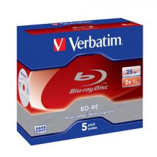 Диск BD-RE Verbatim 25Gb 2x Jewel case (1шт) (43615)